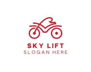 Red Cyclist Outline logo design