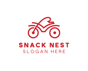 Red Cyclist Outline logo design