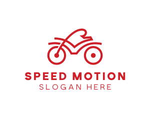 Red Cyclist Outline logo design