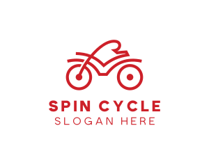 Red Cyclist Outline logo design