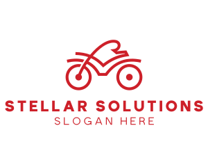 Red Cyclist Outline logo design