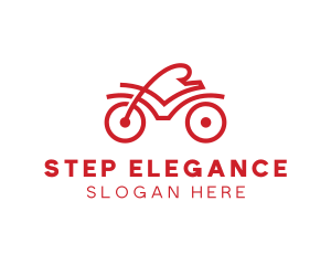 Red Cyclist Outline logo design