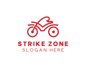 Red Cyclist Outline logo design