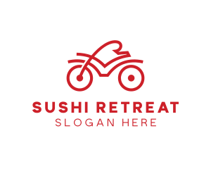 Red Cyclist Outline logo design