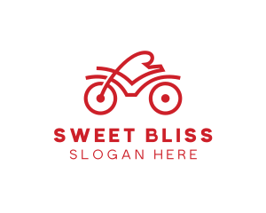 Red Cyclist Outline logo design