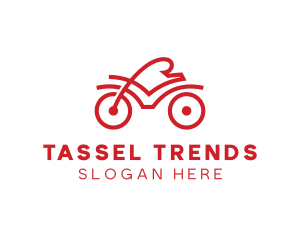 Red Cyclist Outline logo design