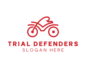 Red Cyclist Outline logo design