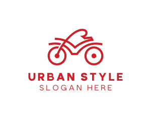 Red Cyclist Outline logo design