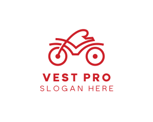 Red Cyclist Outline logo design