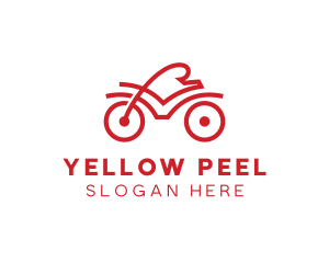 Red Cyclist Outline logo design