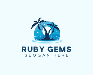 Island Night Swimming logo design