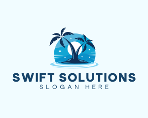 Island Night Swimming logo design