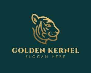 Gradient Golden Tiger logo design