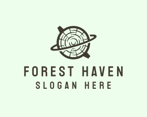 Forest Wooden Planet  logo design