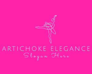 Monoline Ballerina Dancer logo design