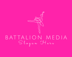 Monoline Ballerina Dancer logo design