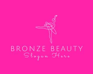 Monoline Ballerina Dancer logo design