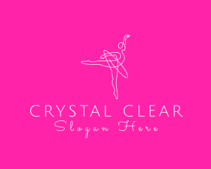 Monoline Ballerina Dancer logo design