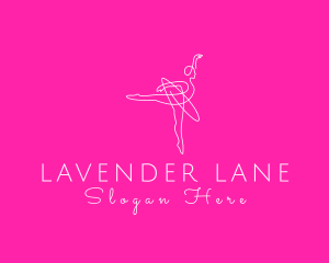 Monoline Ballerina Dancer logo design