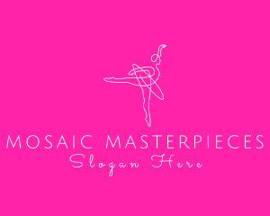 Monoline Ballerina Dancer logo design