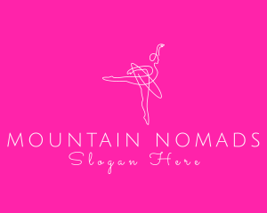 Monoline Ballerina Dancer logo design