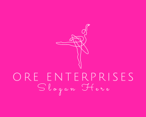 Monoline Ballerina Dancer logo design