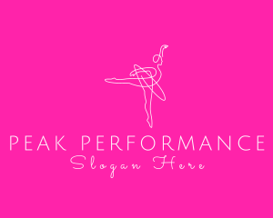 Monoline Ballerina Dancer logo design