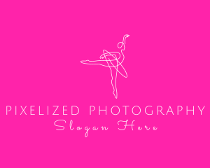 Monoline Ballerina Dancer logo design