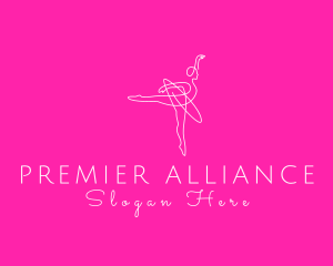 Monoline Ballerina Dancer logo design