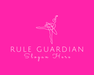 Monoline Ballerina Dancer logo design