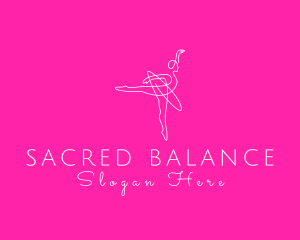 Monoline Ballerina Dancer logo design