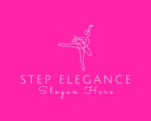 Monoline Ballerina Dancer logo design