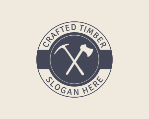 Vintage Pickaxe Tool logo design