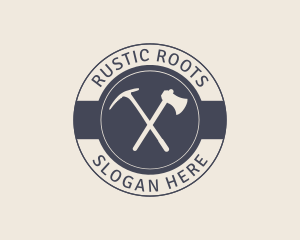 Vintage Pickaxe Tool logo design