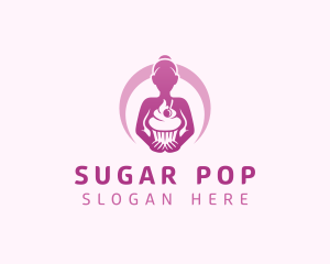 Cupcake Pastry Girl logo design