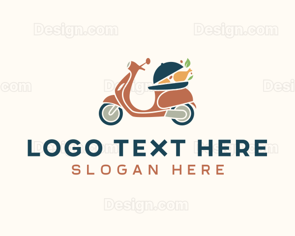 Chicken Food Motorcycle Delivery Logo