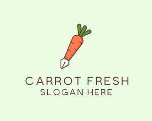 Carrot Pen Vegetable logo design