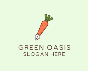 Carrot Pen Vegetable logo design