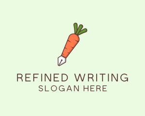 Carrot Pen Vegetable logo design