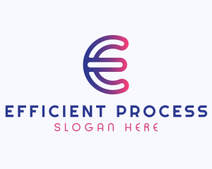 Gradient Software Letter E logo design