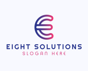 Gradient Software Letter E logo design