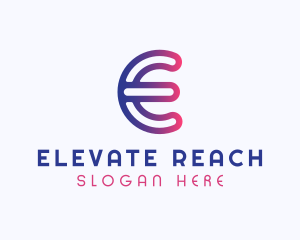 Gradient Software Letter E logo design