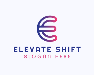 Gradient Software Letter E logo design