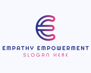 Gradient Software Letter E logo design