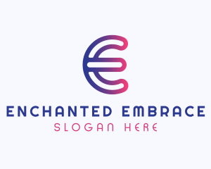 Gradient Software Letter E logo design