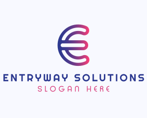 Gradient Software Letter E logo design