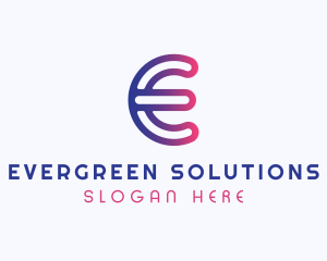 Gradient Software Letter E logo design