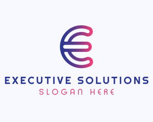 Gradient Software Letter E logo design