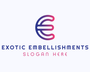 Gradient Software Letter E logo design