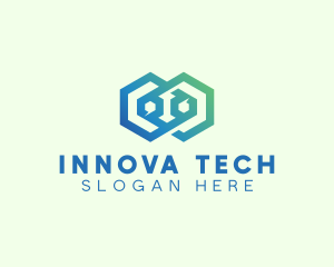 Hexagon Geometric Tech logo design